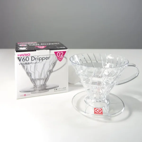قمع v60 مقاس 02 هاريو شفاف
